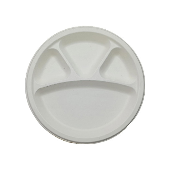 Disposable Plate 11 inch Sectioned Plate  (Pack of 25) - White